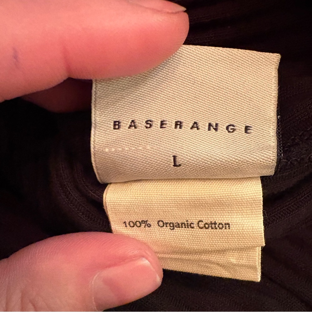 Baserange Brig Skirt Large NWT Black Organic Cotton Ribbed Wrap Midi Skirt - Picture 13 of 15